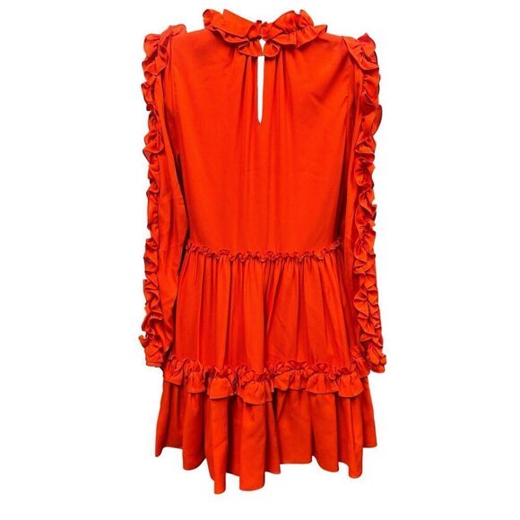 DICE KAYEK Ruffled Mini Dress in Burnt Orange NWT Size 36/ US 4 - Picture 5 of 9